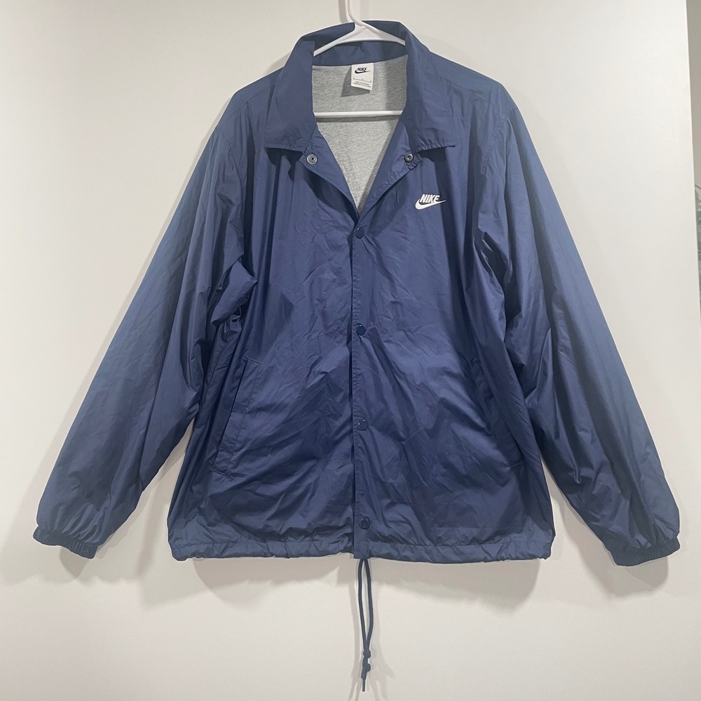 Nike Sportswear Coaches Snap Jacket Mens M Navy Blue Lined‎  FN3316-410